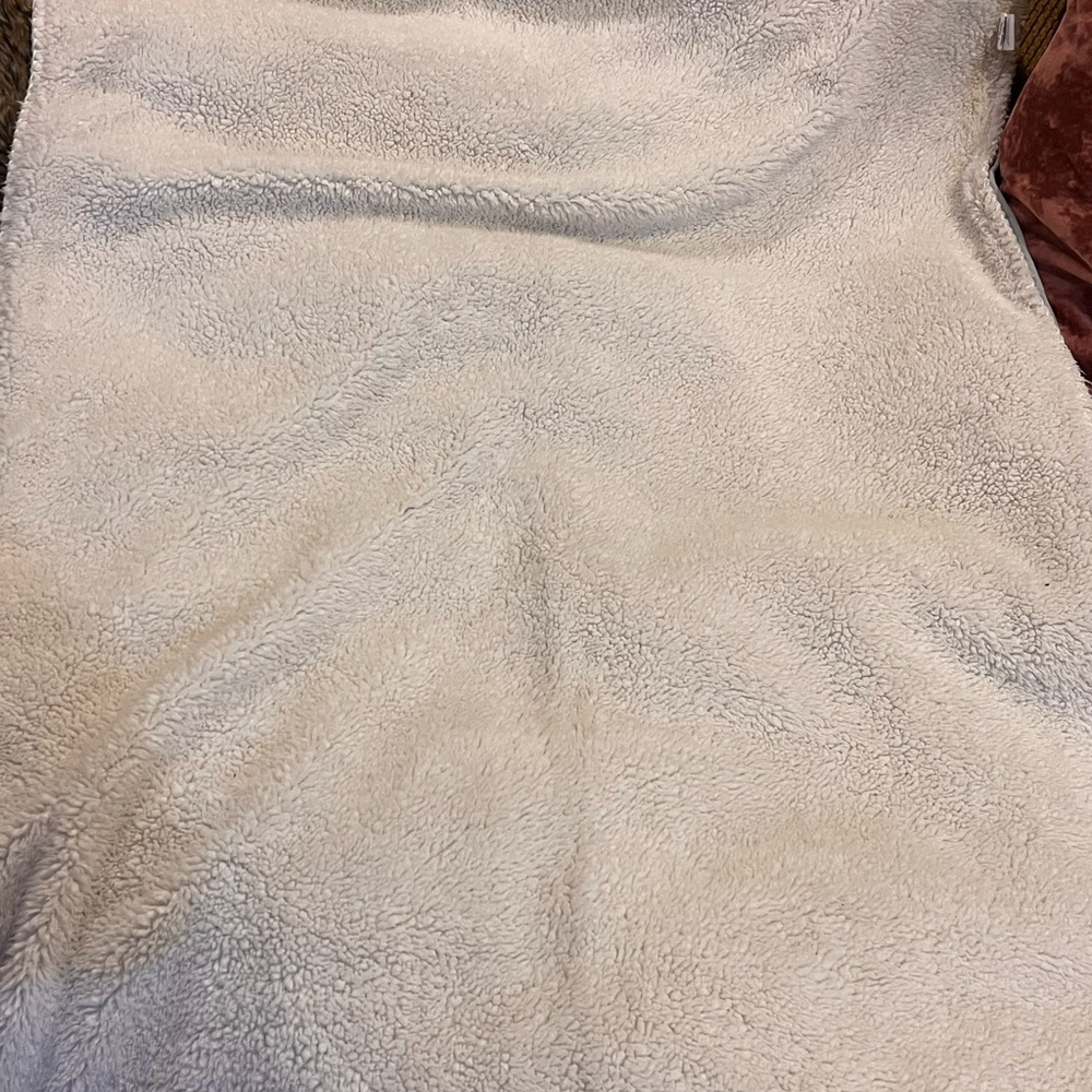 Okie Dokie blue/silver stars box stitched Sherpa lined baby blanket